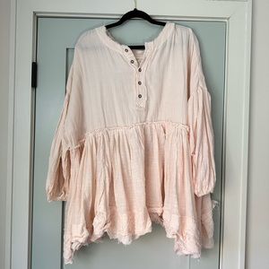 We the Free babydoll top with raw hem